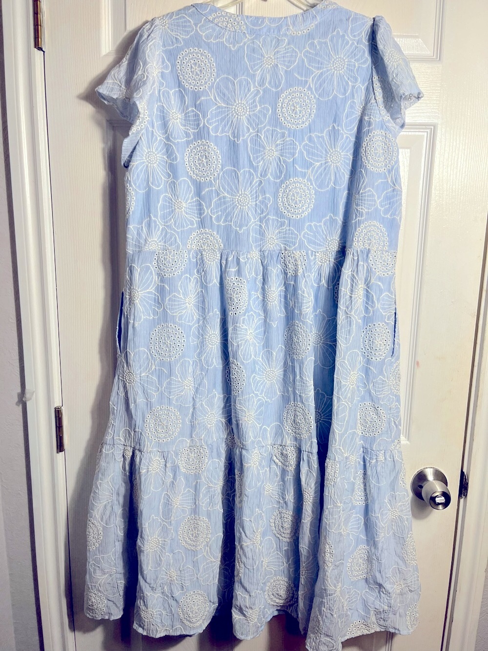 Jane + Delancey Light Blue Embroidered Eyelet Dress 2X - Picture 5 of 7